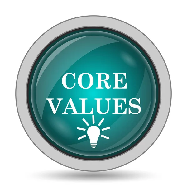 Core values icon, website button on white background