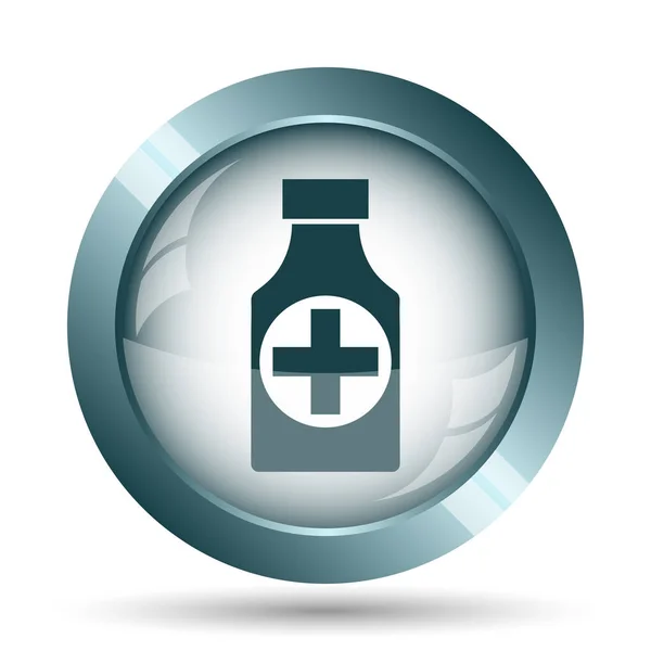 Pills Bottle Icon Internet Button White Background — Stock Photo, Image