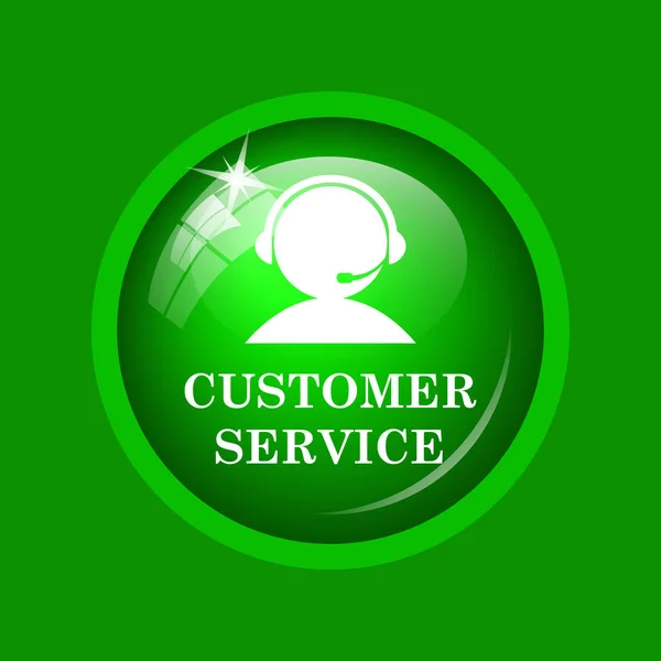 Ikona Usługi Klienta Przycisk Internet Zielonym Tle — Zdjęcie stockowe