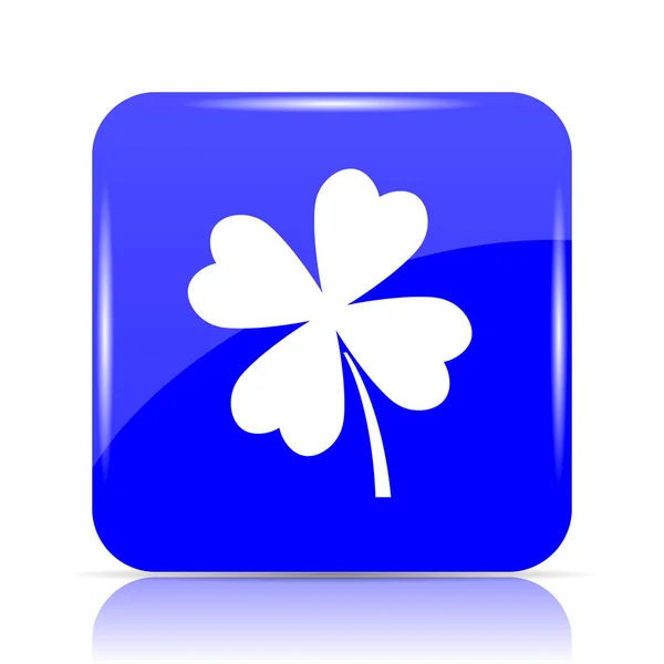 Kleeblatt Symbol Blauer Webseiten Knopf Auf Weißem Hintergrund — Stockfoto