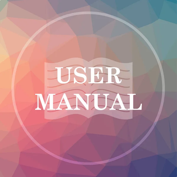 User Manual Icon User Manual Website Button Low Poly Background — Stock Photo, Image