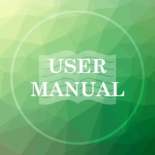 User Manual Icon User Manual Website Button Green Low Poly — Stock Photo, Image