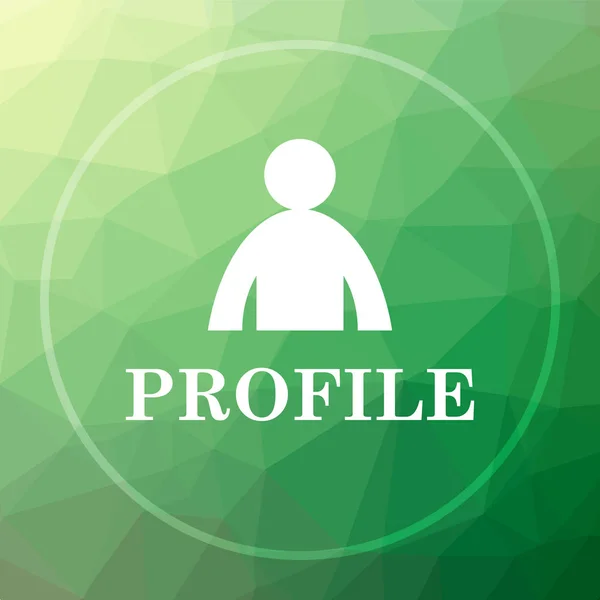 Ikonu Profilu Profil Webové Stránky Tlačítko Pozadí Zelené Nízké Poly — Stock fotografie