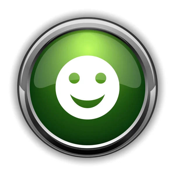 Ícone Sorridente Smiley Botão Site Fundo Branco — Fotografia de Stock