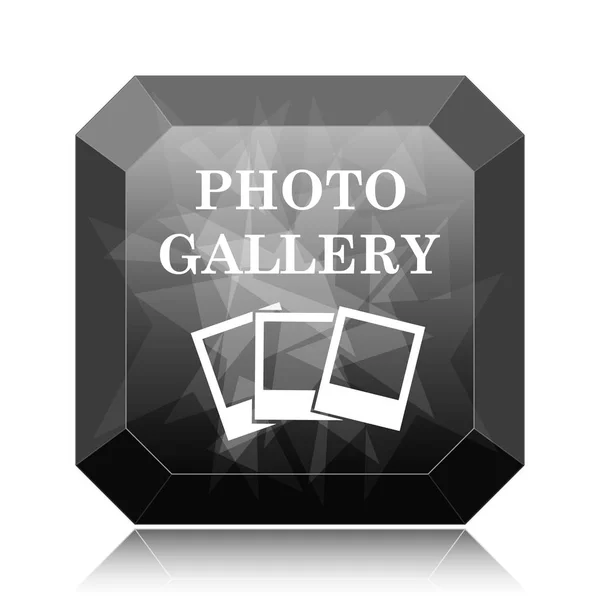 Піктограма Фотогалереї Чорна Кнопка Веб Сайту Білому Тлі — стокове фото