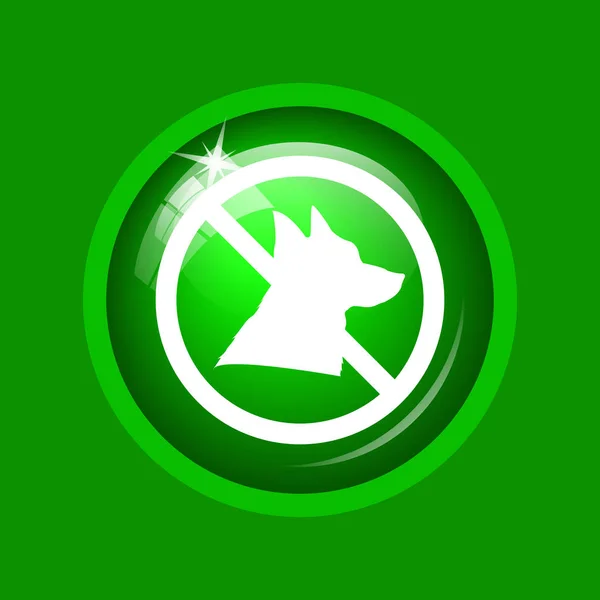 Ikona Zakázaného Psů Internet Tlačítko Zeleném Pozadí — Stock fotografie