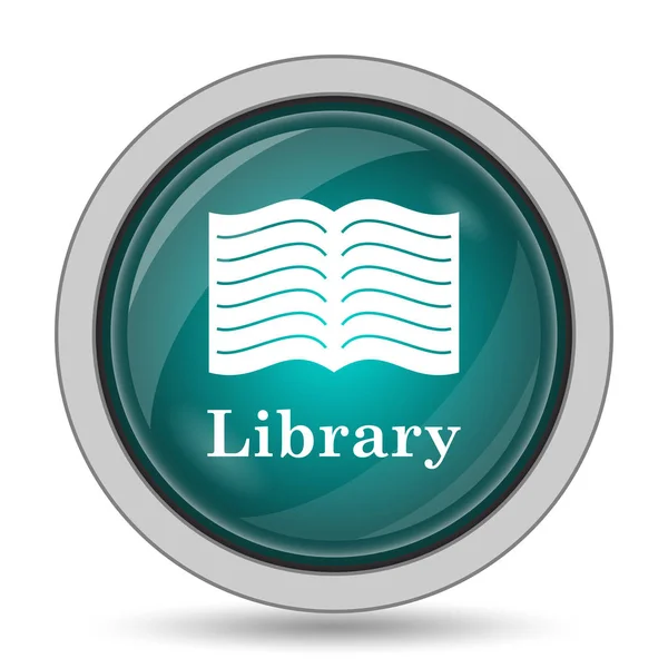 Icono Biblioteca Botón Del Sitio Web Sobre Fondo Blanco — Foto de Stock
