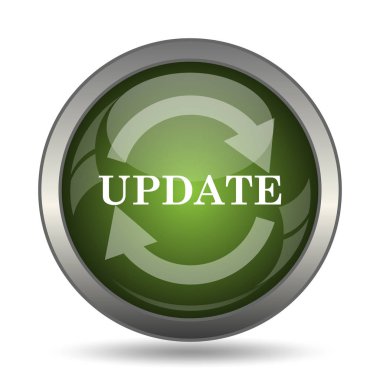 Update simgesi. Beyaz arka plan üzerinde Internet düğmesi.