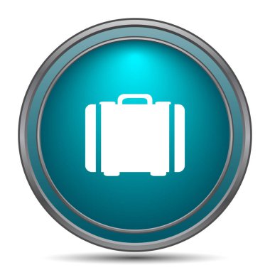 Bavul simgesi. Beyaz arka plan üzerinde Internet düğmesi