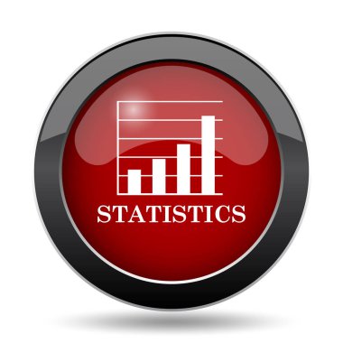 İstatistik simgesi. Beyaz arka plan üzerinde Internet düğmesi