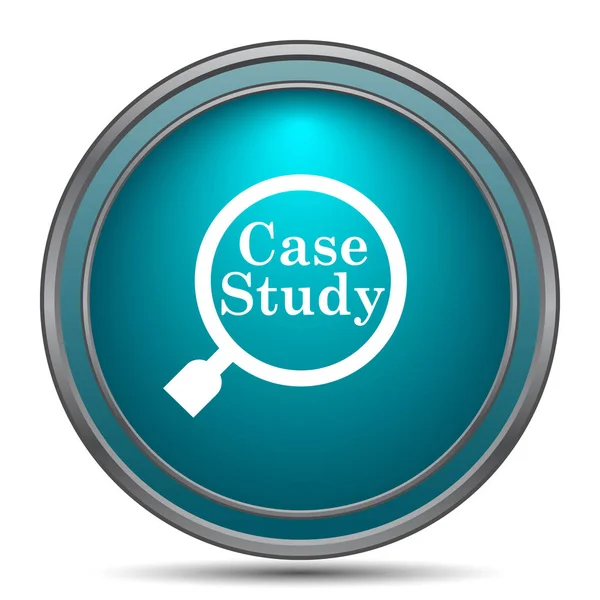 Case Study Icon Internet Button White Background — Stock Photo, Image