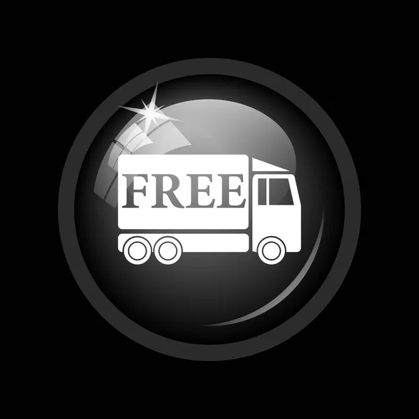 Free Delivery Truck Icon Internet Button Black Background — Stock Photo, Image