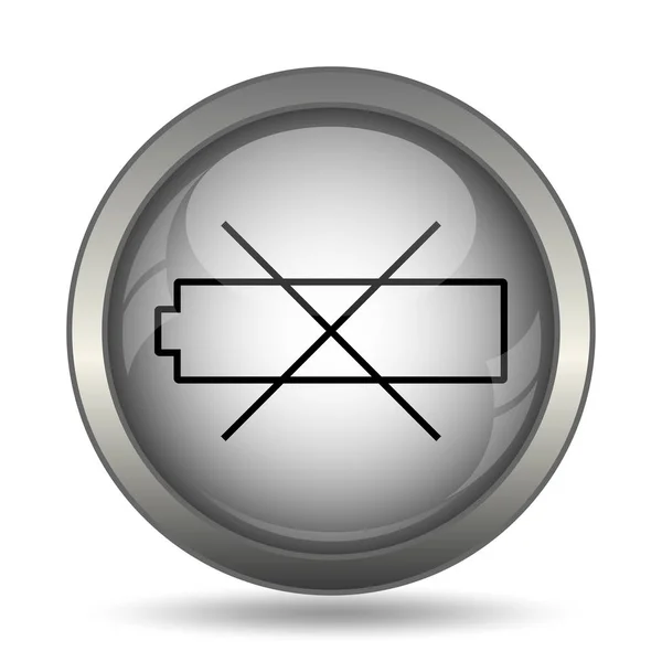 Empty Battery Icon Black Website Button White Background — Stock Photo, Image