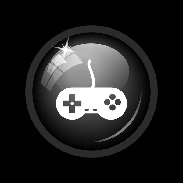 ゲームパッド アイコン 黒い背景にインター ネット ボタン — ストック写真