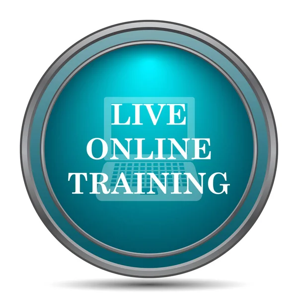 Live online training icon. Internet button on white background