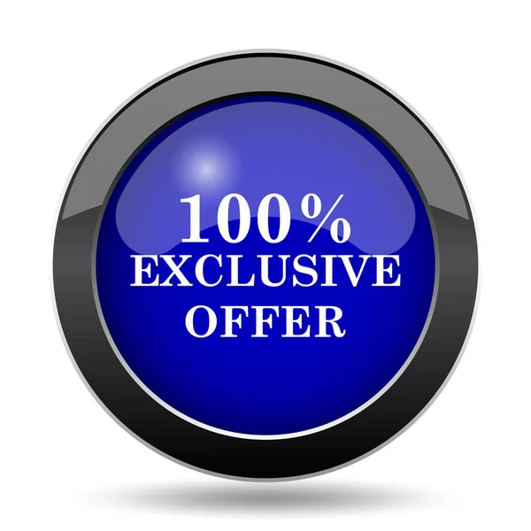 100 Exclusive Offer Icon Internet Button White Background — Stock Photo, Image