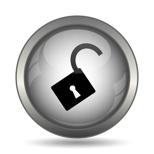 Open Lock Icon Black Website Button White Background — Stock Photo, Image