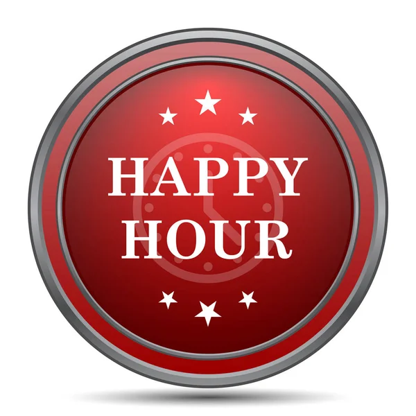 Happy Hour Simgesi Beyaz Arka Plan Üzerinde Internet Düğmesi — Stok fotoğraf