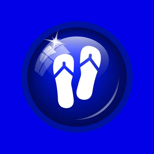 Icona Pantofole Pulsante Internet Sfondo Blu — Foto Stock