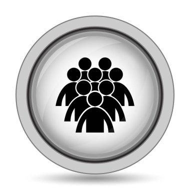 İnsanlar simge grubu. Beyaz arka plan üzerinde Internet düğmesi