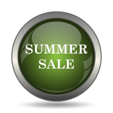 Yaz satış simgesi. Beyaz arka plan üzerinde Internet düğmesi.