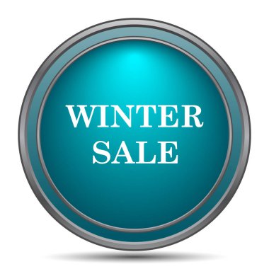 Kış satış simgesi. Beyaz arka plan üzerinde Internet düğmesi