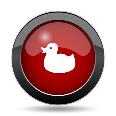 Ördek simgesi. Beyaz arka plan üzerinde Internet düğmesi