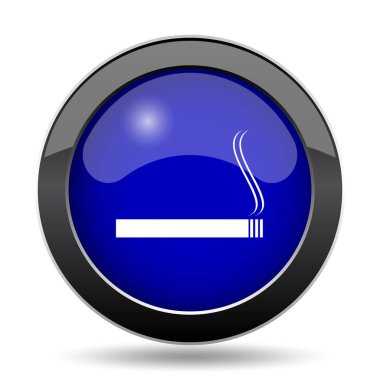 Sigara simgesi. Beyaz arka plan üzerinde Internet düğmesi