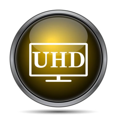 Ultra Hd simgesi. Beyaz arka plan üzerinde Internet düğmesi