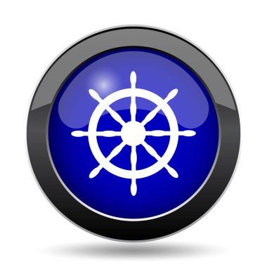 Deniz tekerlek simgesi. Beyaz arka plan üzerinde Internet düğmesi