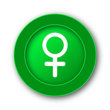 Kadın işareti simgesi. Beyaz arka plan üzerinde Internet düğmesi