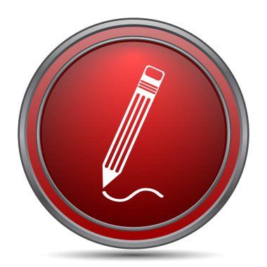 Kalem simgesi. Beyaz arka plan üzerinde Internet düğmesi