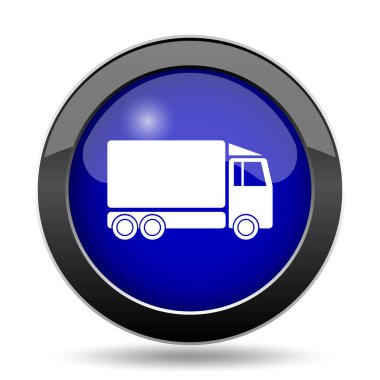 Kamyon simgesi. Beyaz arka plan üzerinde Internet düğmesi