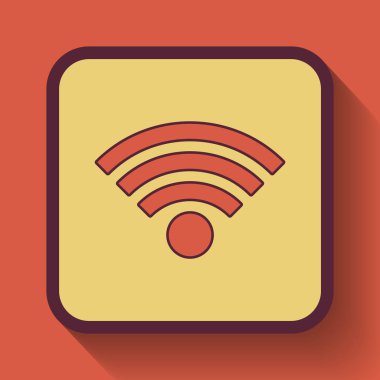 Kablosuz işareti simgesi, Web sitesi düğmesini turuncu arka plan üzerinde renkli