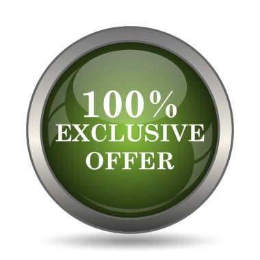 % 100 özel teklif simgesi. Beyaz arka plan üzerinde Internet düğmesi.