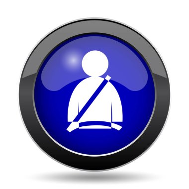 Emniyet kemeri simgesi. Beyaz arka plan üzerinde Internet düğmesi