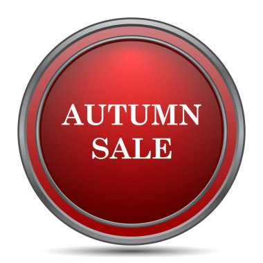 Sonbahar satış simgesi. Beyaz arka plan üzerinde Internet düğmesi