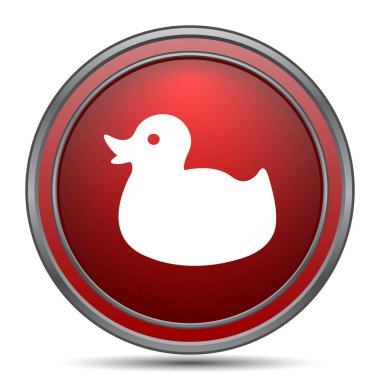 Ördek simgesi. Beyaz arka plan üzerinde Internet düğmesi