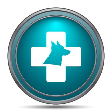 Veteriner simgesi. Beyaz arka plan üzerinde Internet düğmesi