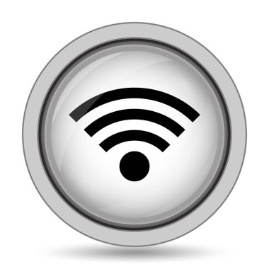 Kablosuz işareti simgesi. Beyaz arka plan üzerinde Internet düğmesi