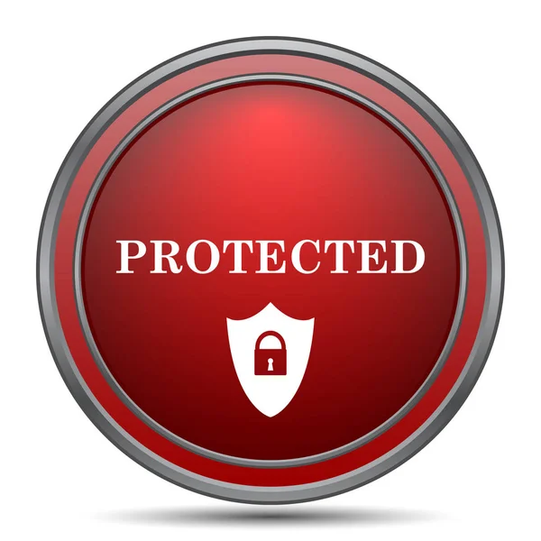 Icono Protegido Botón Internet Sobre Fondo Blanco — Foto de Stock