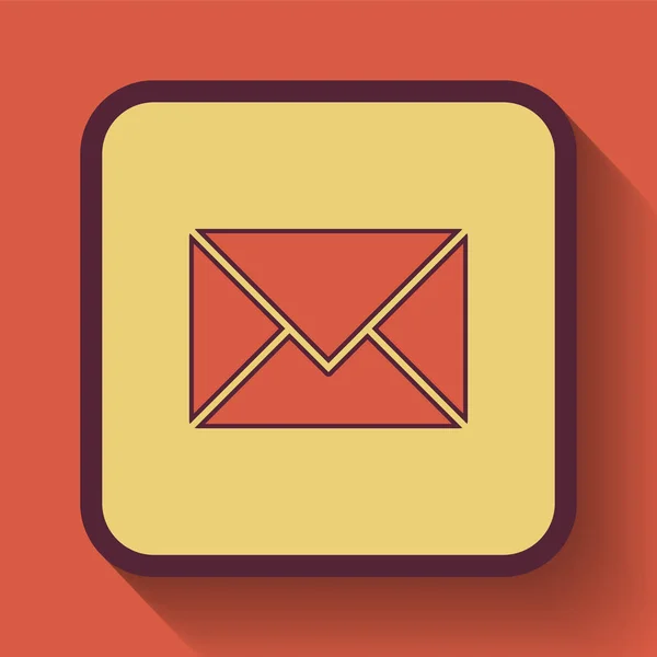 Иконка Электронной Почты Цветная Кнопка Сайта Оранжевом Фоне — стоковое фото
