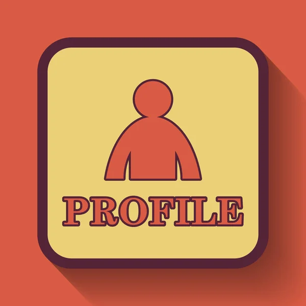 Profile icon, colored website button on orange background