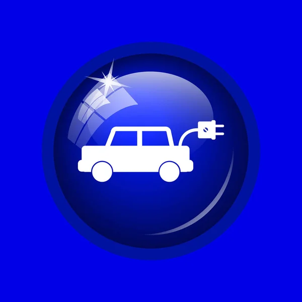 Het Pictogram Van Elektrische Auto Internet Knop Blauwe Achtergrond — Stockfoto