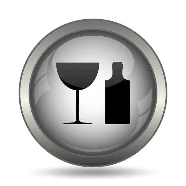 白い背景のアイコン 黒いウェブサイトのボタンを瓶とガラス — ストック写真