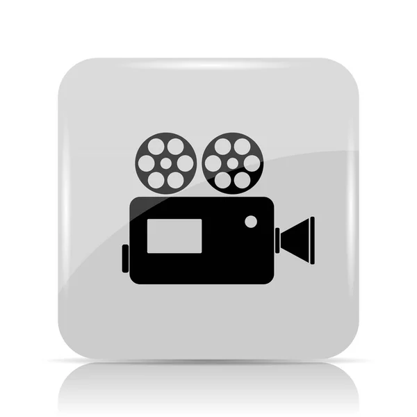 Videokamera Ikon Internett Knapp Hvit Bakgrunn – stockfoto