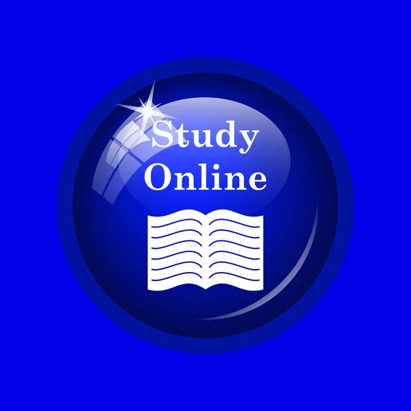 Online Icon Studieren Internet Taste Auf Blauem Hintergrund — Stockfoto