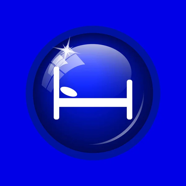 Icono Del Hotel Botón Internet Sobre Fondo Azul — Foto de Stock