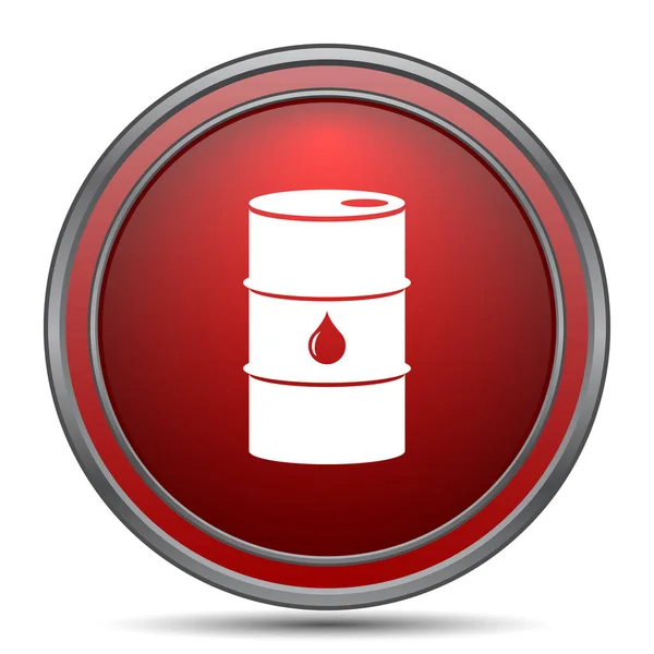 Значок Бочки Нефтью Кнопка Интернет Белом Фоне — стоковое фото