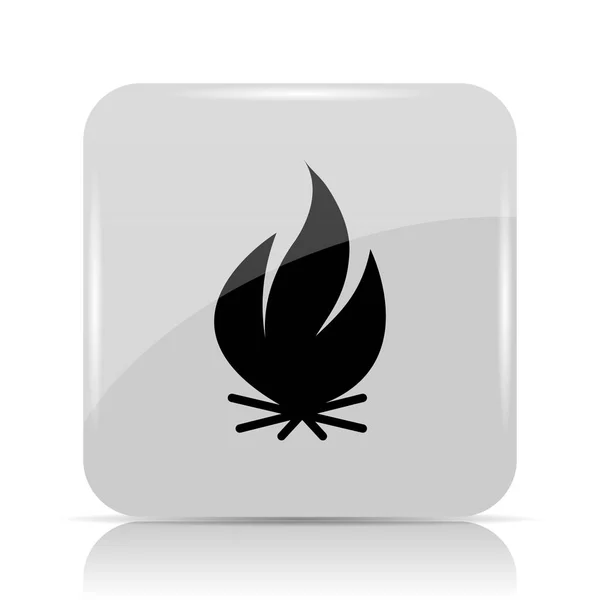 Ikona Oheň Internet Tlačítko Bílém Pozadí — Stock fotografie